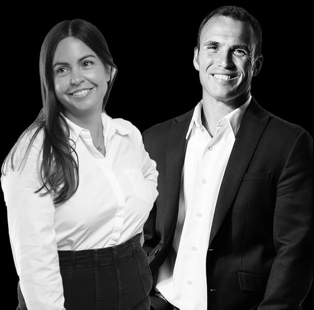 Caley Dennis and Steve Evert smiling